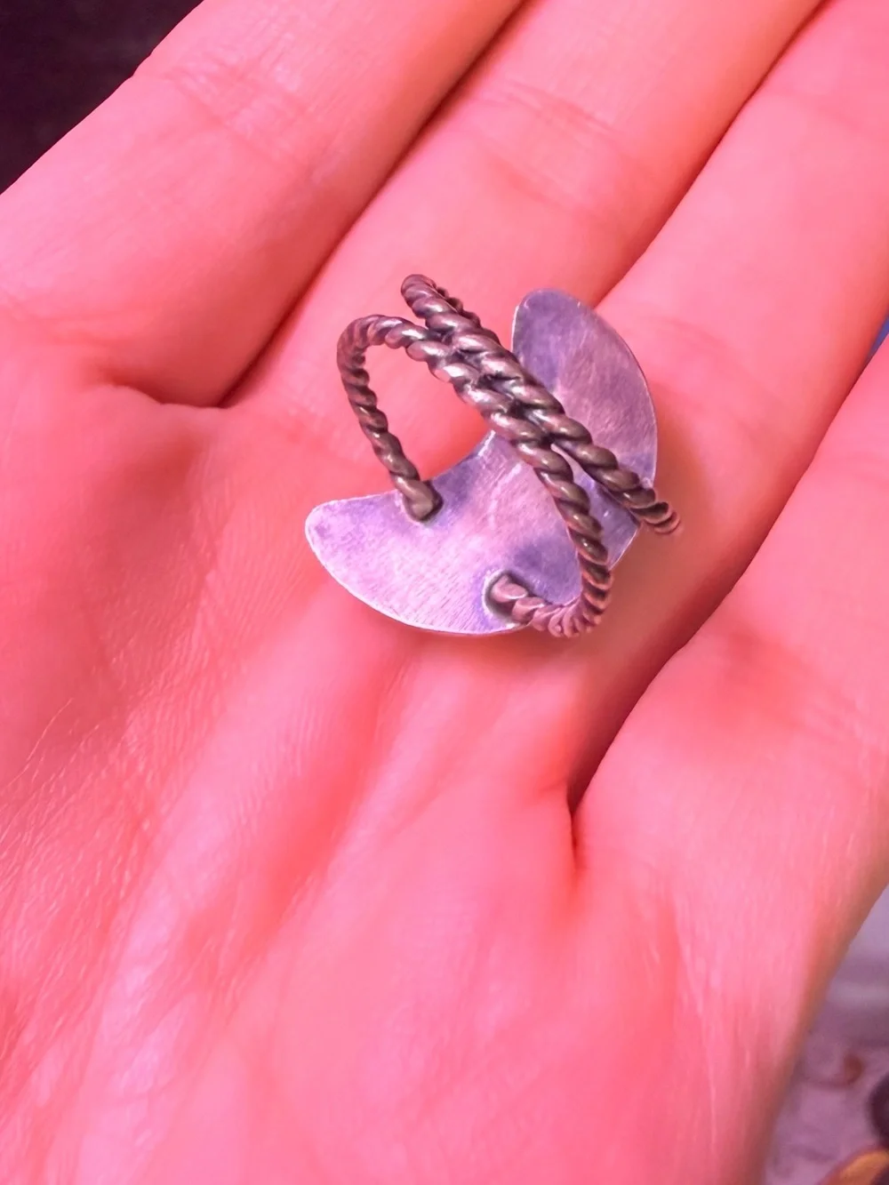 Sterling Silver Monarch Opal Ring Moon Shape Handmade Statement Ring Celestial - Picture 3 of 7